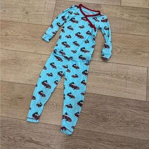 Kickee Pants Trucks and Trees Christmas Pajama Set size 2T